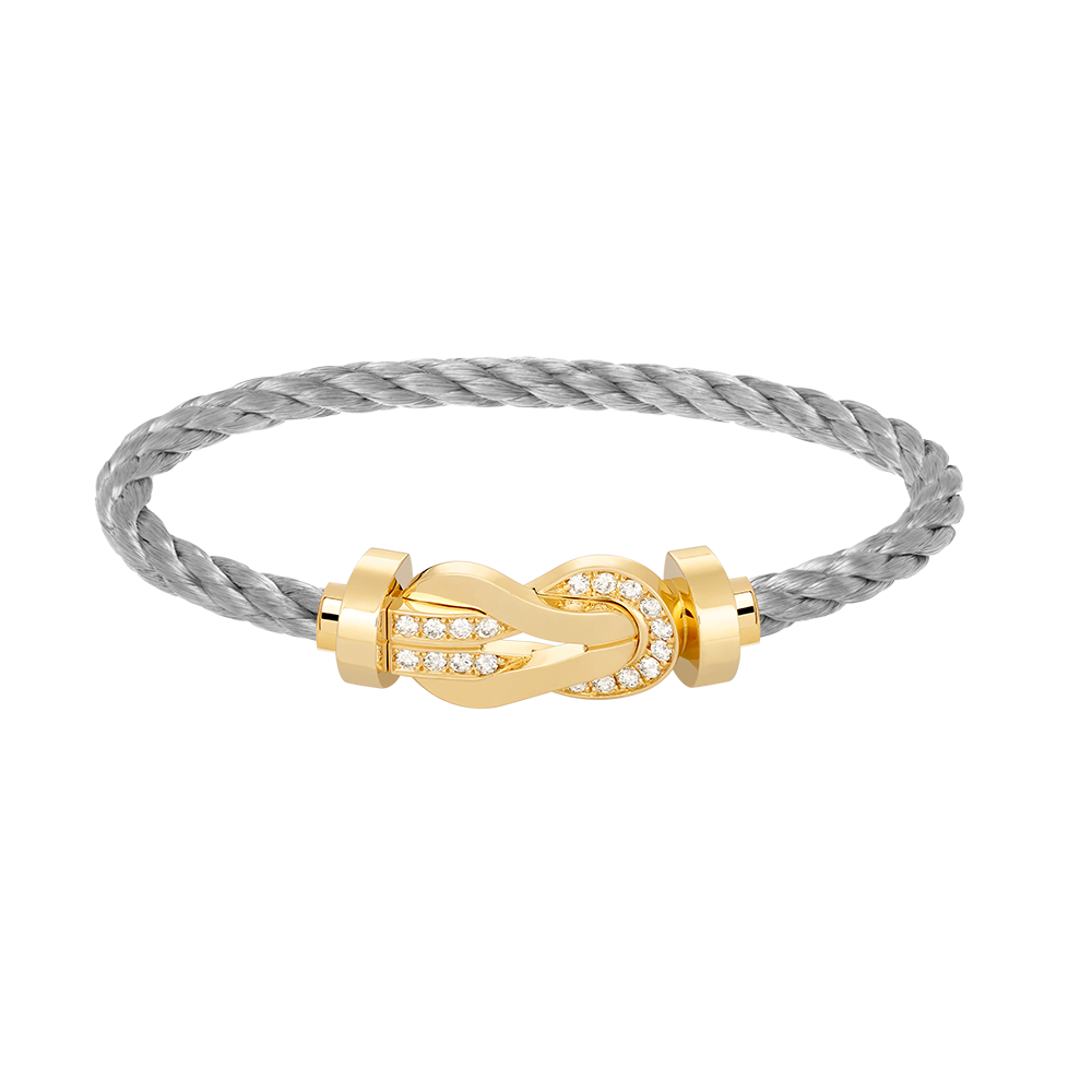 Imperial Chance Armband mit großer 8-stelliger Schnalle und Halbdiamanten, Gold