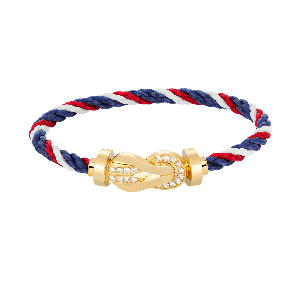 Imperial Chance Armband mit großer 8-stelliger Schnalle und Halbdiamanten, Gold