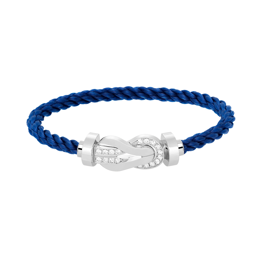Imperial Chance Armband mit großer 8-stelliger Schnalle und Halbdiamant, Silber