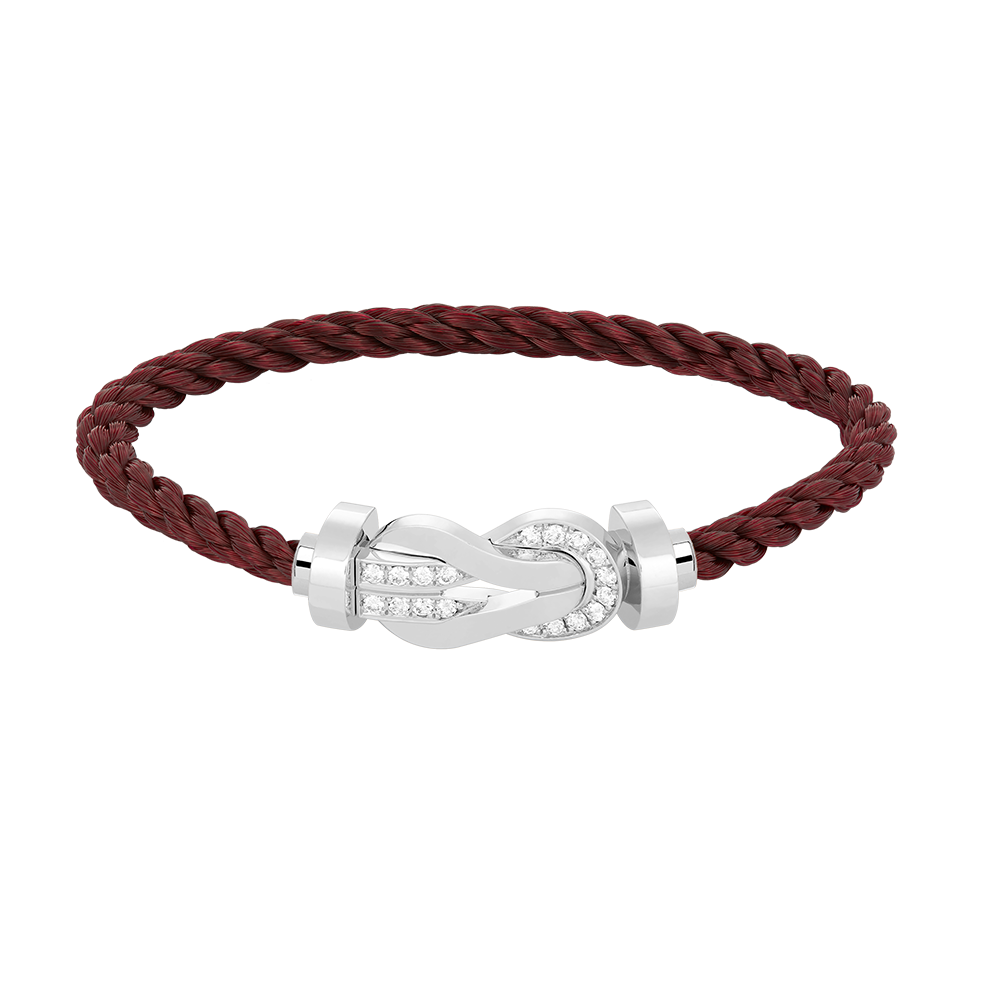 Imperial Chance Armband mit großer 8-stelliger Schnalle und Halbdiamant, Silber