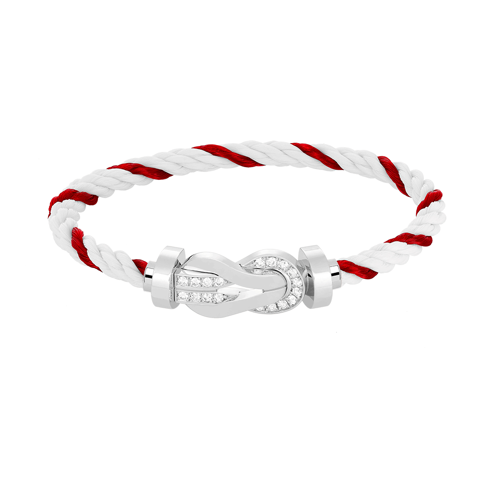 Imperial Chance Armband mit großer 8-stelliger Schnalle und Halbdiamant, Silber