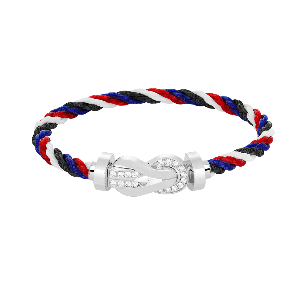 Imperial Chance Armband mit großer 8-stelliger Schnalle und Halbdiamant, Silber