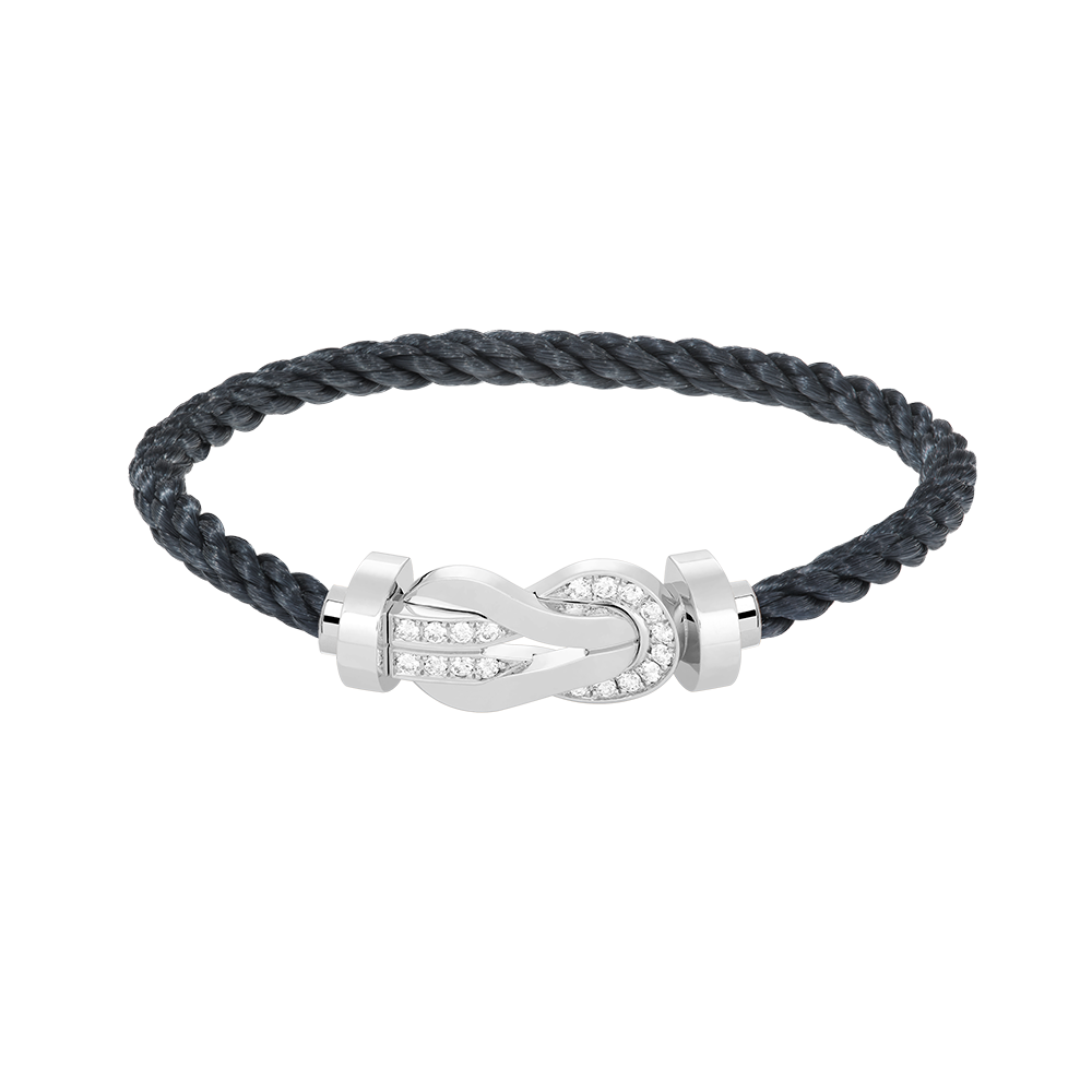 Imperial Chance Armband mit großer 8-stelliger Schnalle und Halbdiamant, Silber