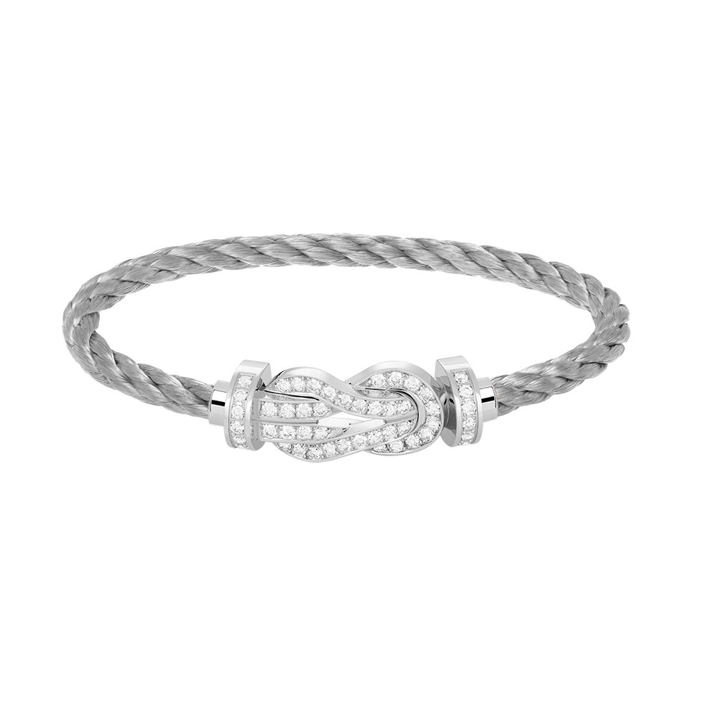 Imperial Chance Armband mit großer 8-stelliger Schnalle, Volldiamant-Armband, Silber
