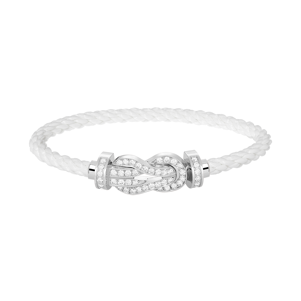 Imperial Chance Armband mit großer 8-stelliger Schnalle, Volldiamant-Armband, Silber