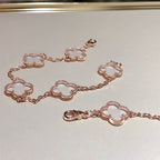 [Imperial]Nuevo BRAZALETE DE CRISTAL DE ROCA TREBOL 5 MOTIVOS