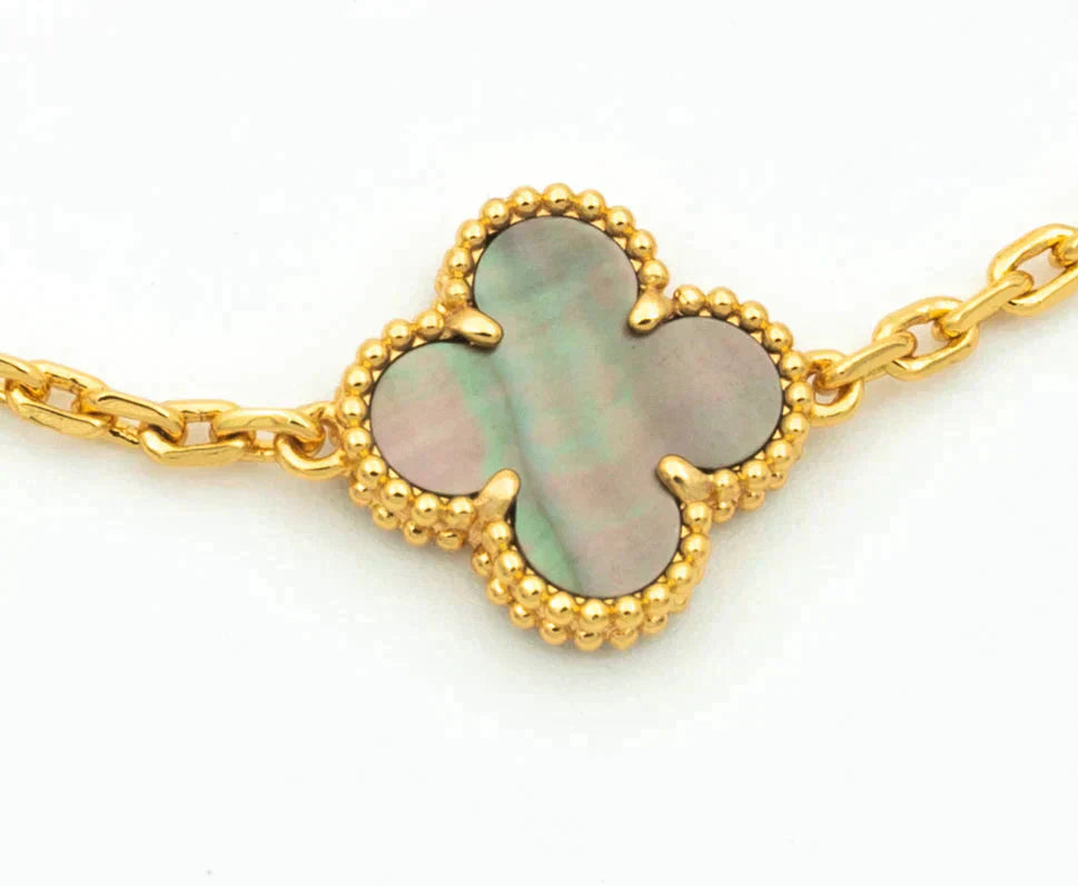[Imperial]Nueva COLECCIÓN DE BRAZALETE TREBOL 5 MOTIVOS MADRE PERLA GRIS