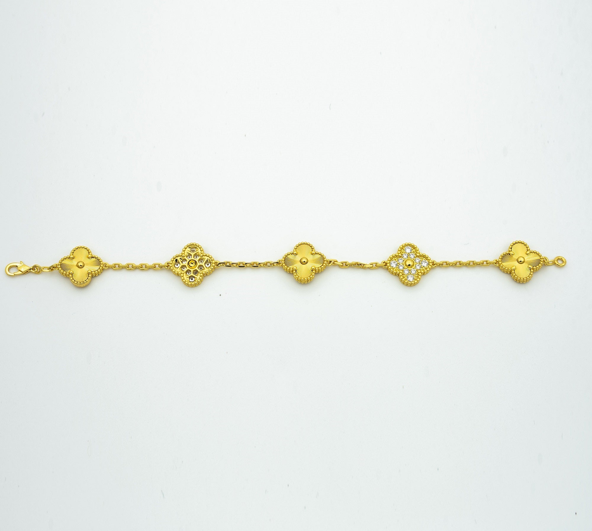 Imperial Kleeblatt-Armband mit 5 Motiven, Gold und Diamant 
