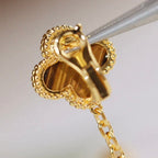 ¡®Imperial¡¯CLOVER  2 MOTIF  TIGER EYE CARNELIAN EARRINGS