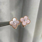 ¡®Imperial¡¯CLOVER MEDIUM 1 MOTIFS  PINK MOP DIAMOND EARRINGS