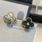 ¡®Imperial¡¯CLOVER MEDIUM 1 MOTIFS GRAY MOP  DIAMOND EARRINGS