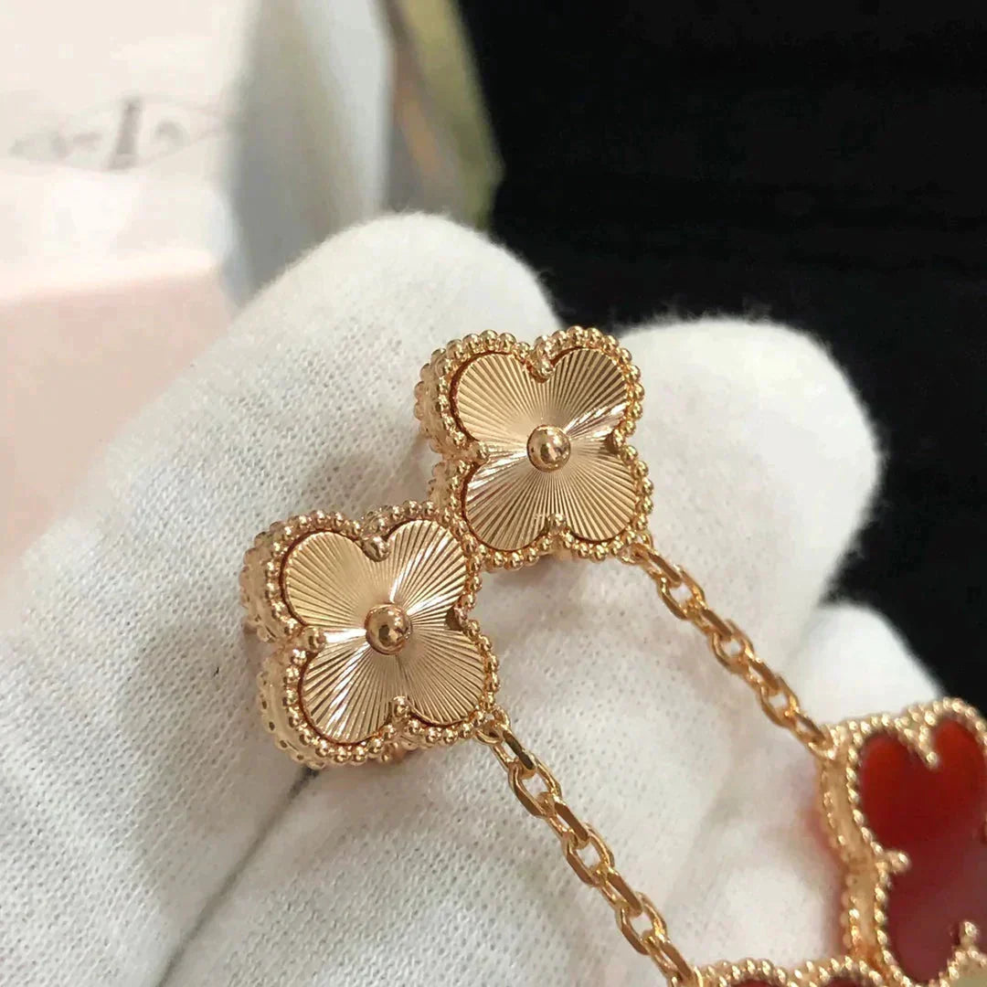 Imperial CLOVER 2 MOTIF LASER CARNELIAN EARRINGS