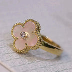 Imperial CLOVER PINK MOP RING GOLD DIAMOND