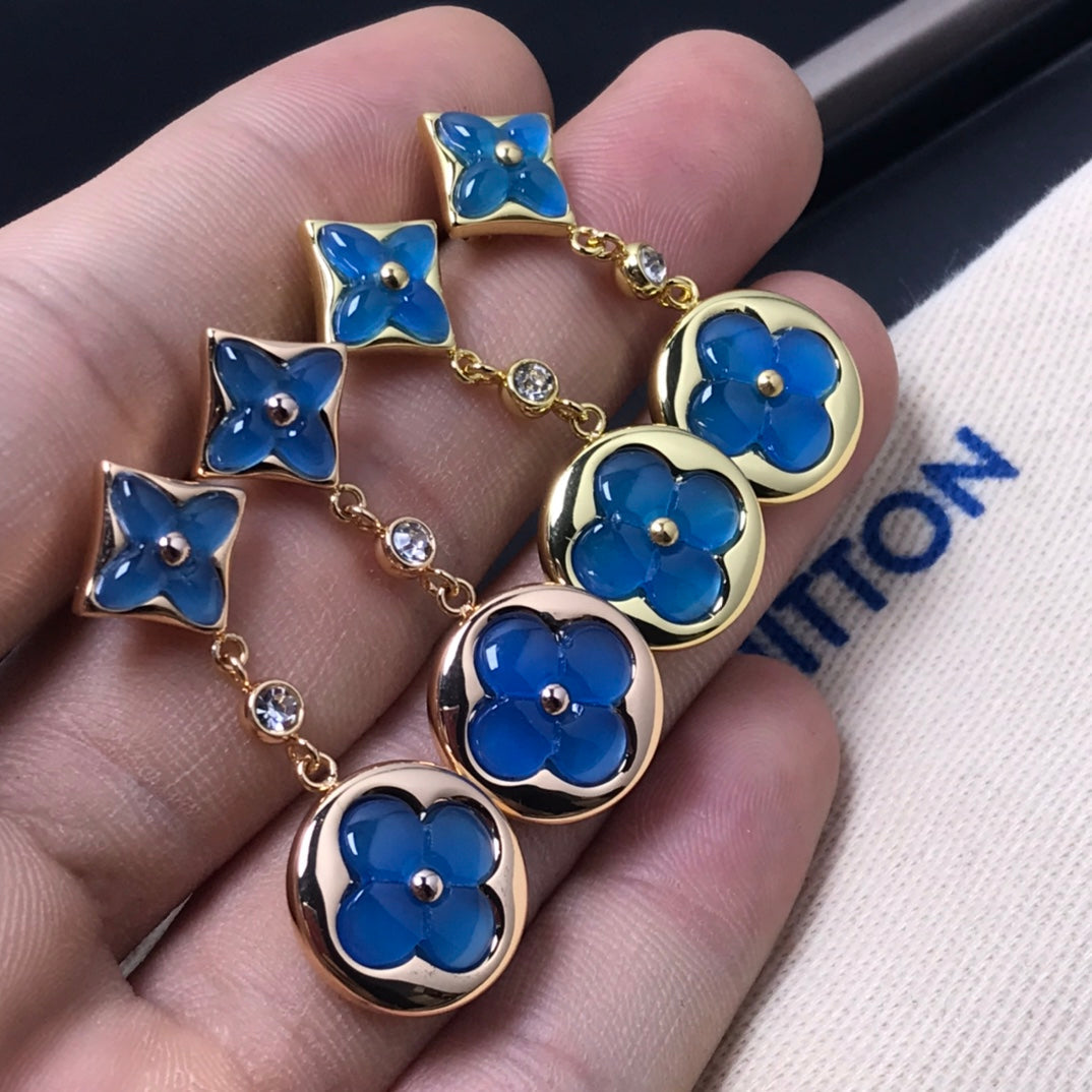 Imperial Stern- und Sonnenachat-Diamant-Ohrringe