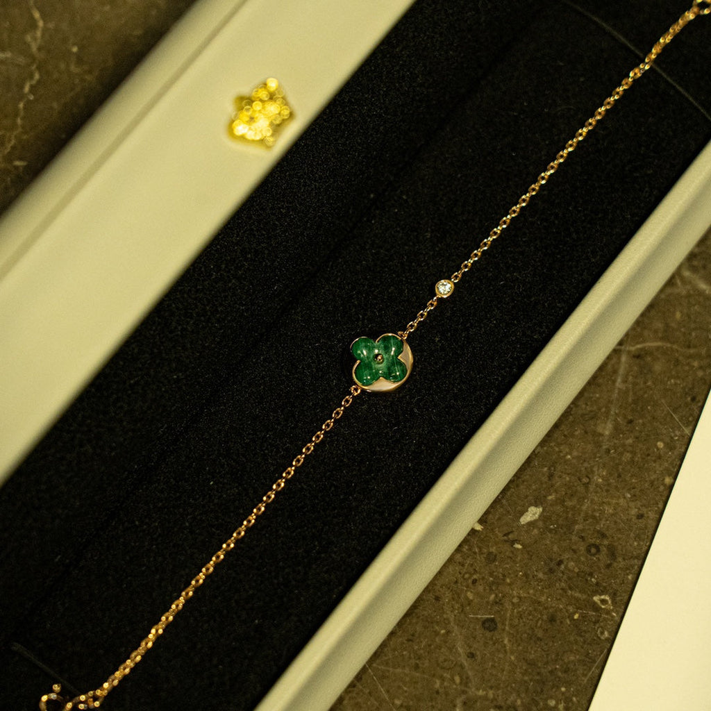 ¡®Imperial¡¯SUN MALACHITE 1 DIAMOND PINK GOLD BRACELET