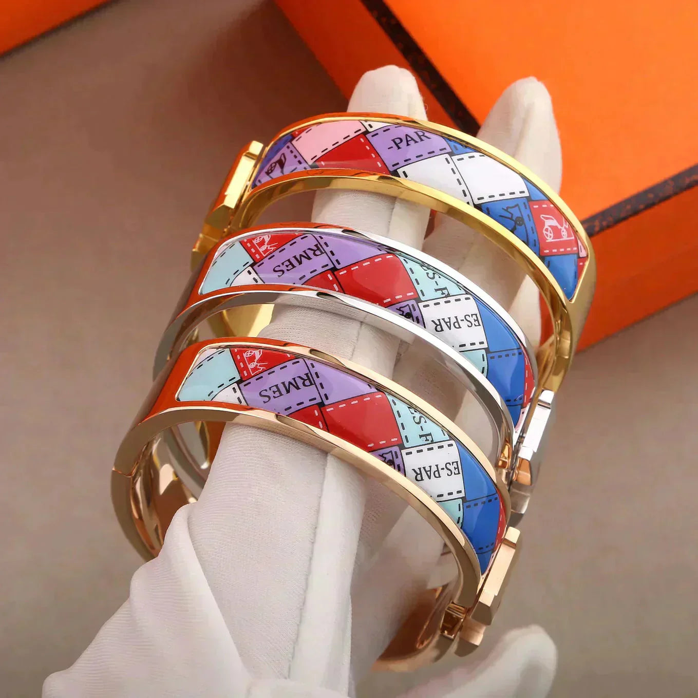 Imperial H Armband mit gepunktetem Rand, 12 mm