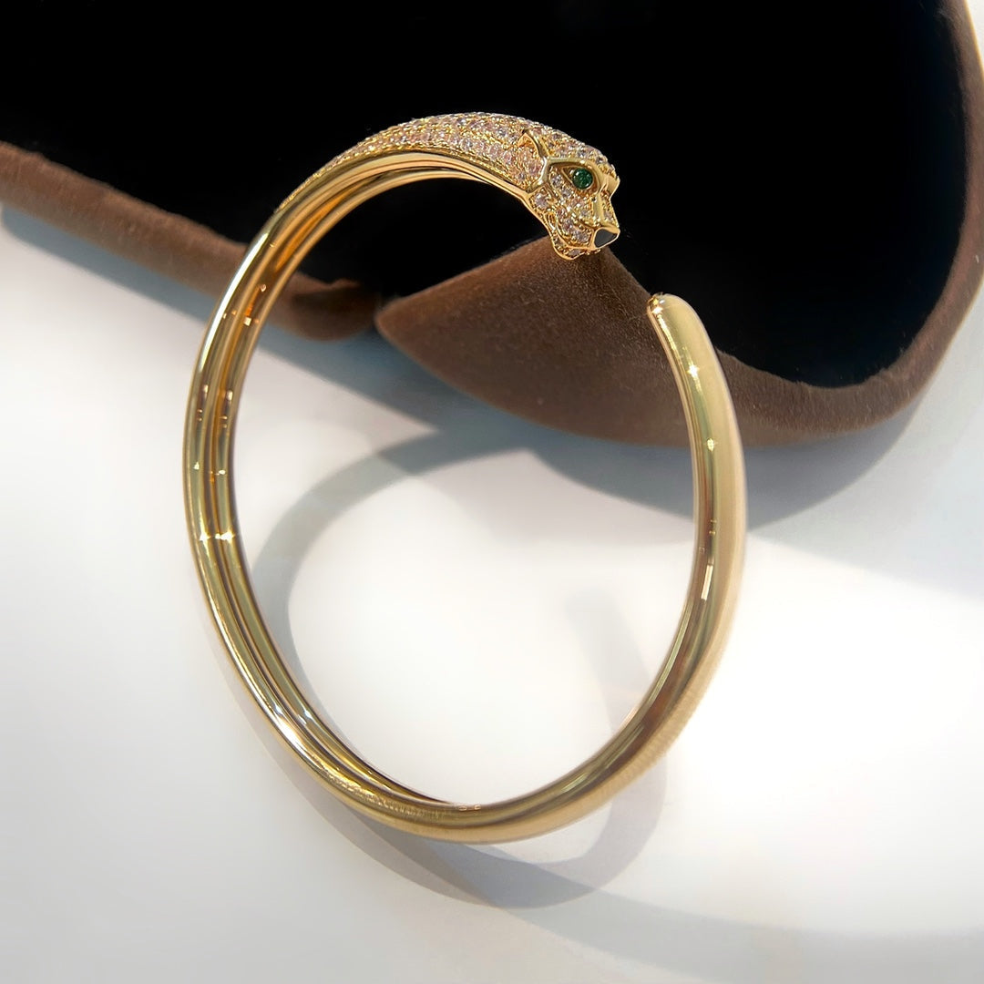 ¡®Imperial¡¯PANTHERE GOLD DIAMOND OPEN BRACELET