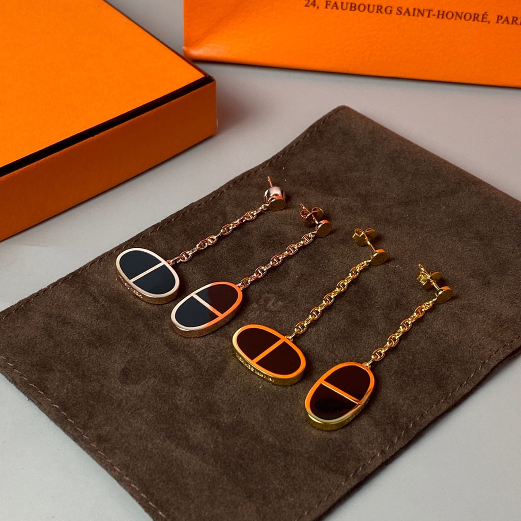 Imperial Chain Verso Ohrringe aus schwarzer Keramik