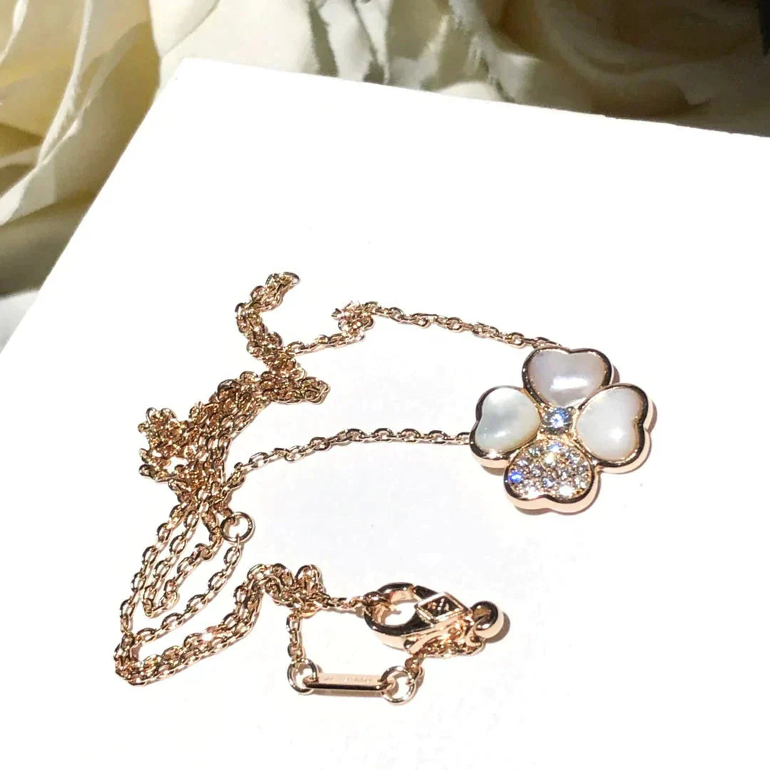 Imperial CLOVER MOP DIAMOND ROSE GOLD NECKLACE