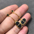 Imperial Chain Verso Ohrringe aus schwarzer Keramik und Silber