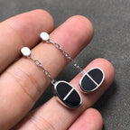 Imperial Chain Verso Ohrringe aus schwarzer Keramik und Silber