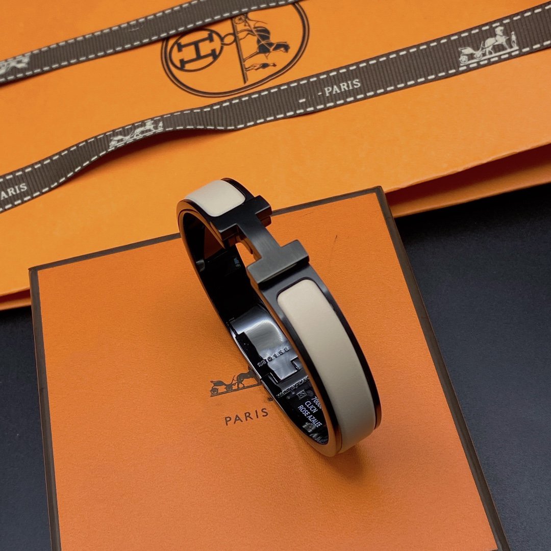 Imperial H Armband 12 mm Schwarz Beige Keramik