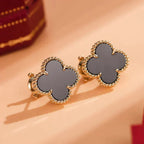 Imperial CLOVER MEDIUM 1 MOTIFS ONYX STUD EARRINGS