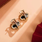 Imperial CLOVER MEDIUM 1 MOTIFS ONYX STUD EARRINGS