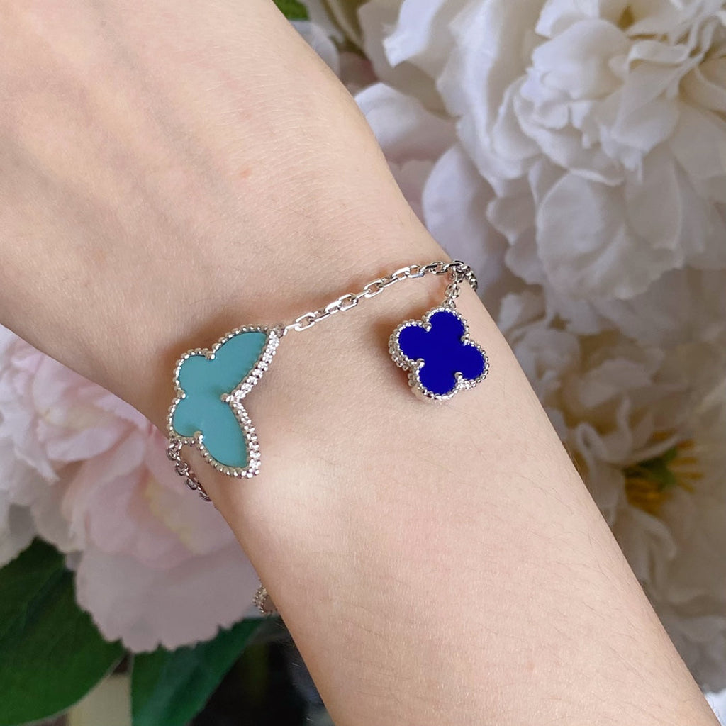 ¡®Imperial¡¯LUCKY SPRING SILVER BRACELET 4 MOTIF