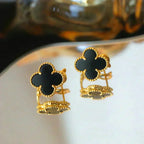 Imperial CLOVER MEDIUM 1 MOTIFS ONYX STUD EARRINGS