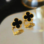 Imperial CLOVER MEDIUM 1 MOTIFS ONYX STUD EARRINGS