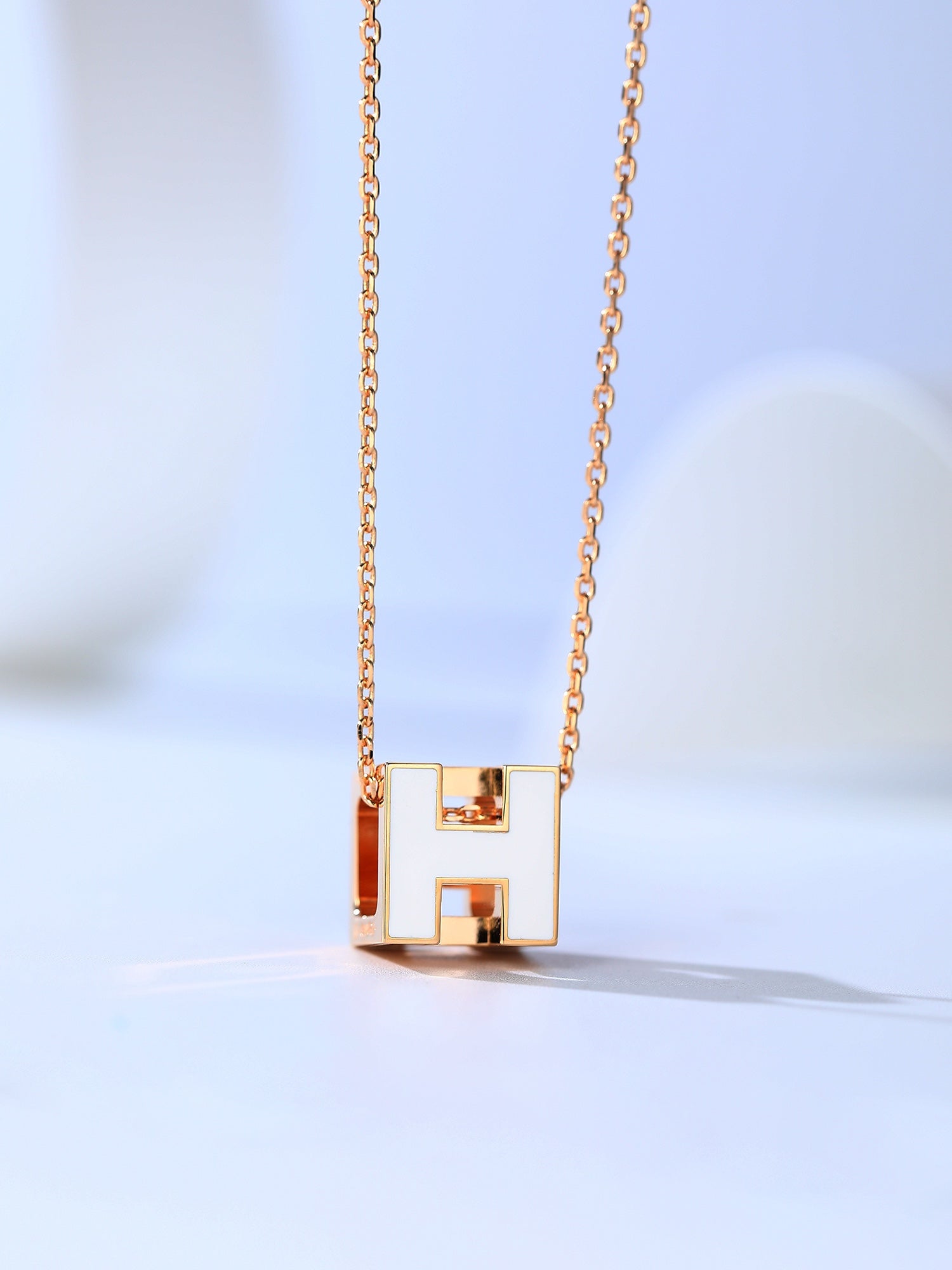Imperial H CAGE PINK GOLD NECKLACE