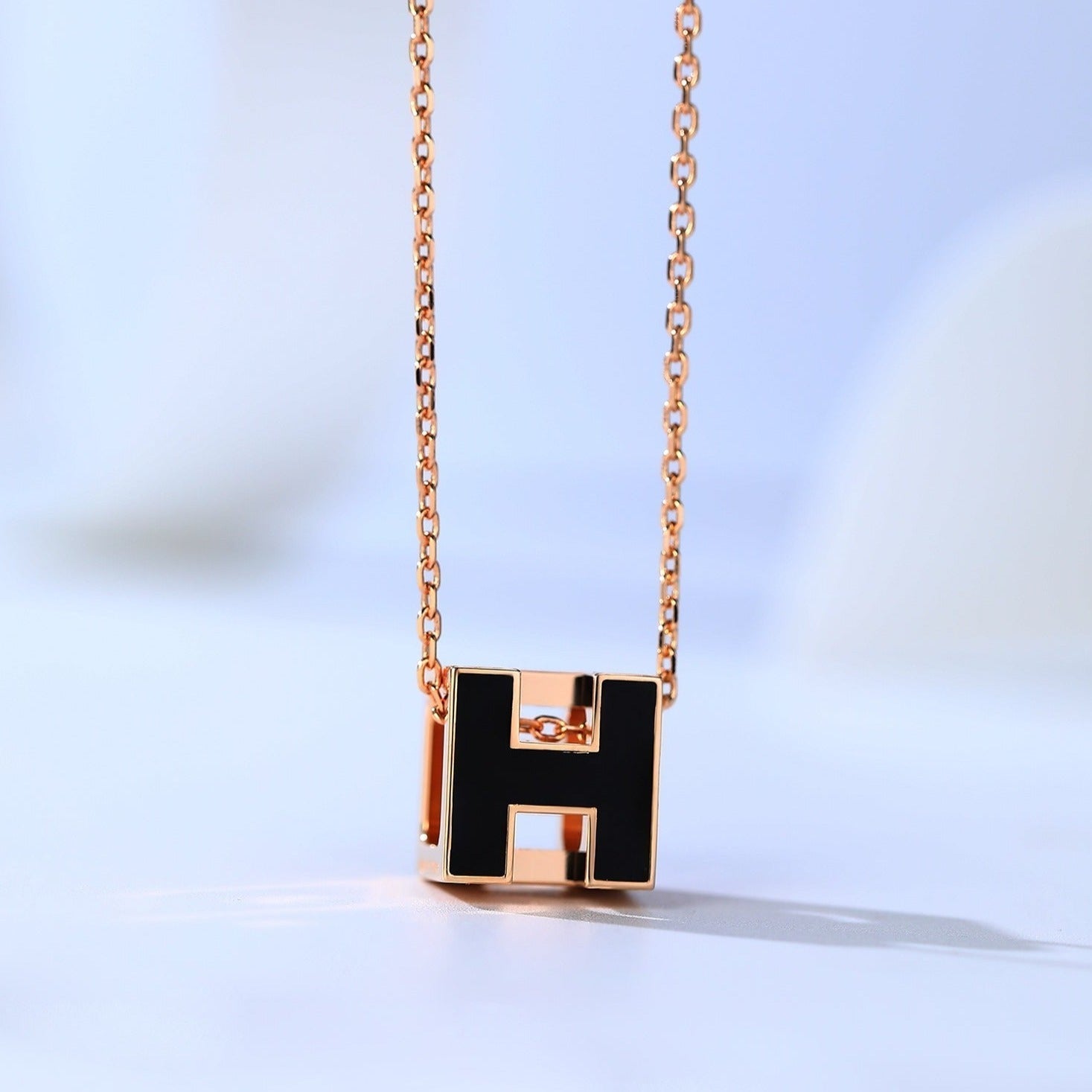 Imperial H CAGE PINK GOLD NECKLACE