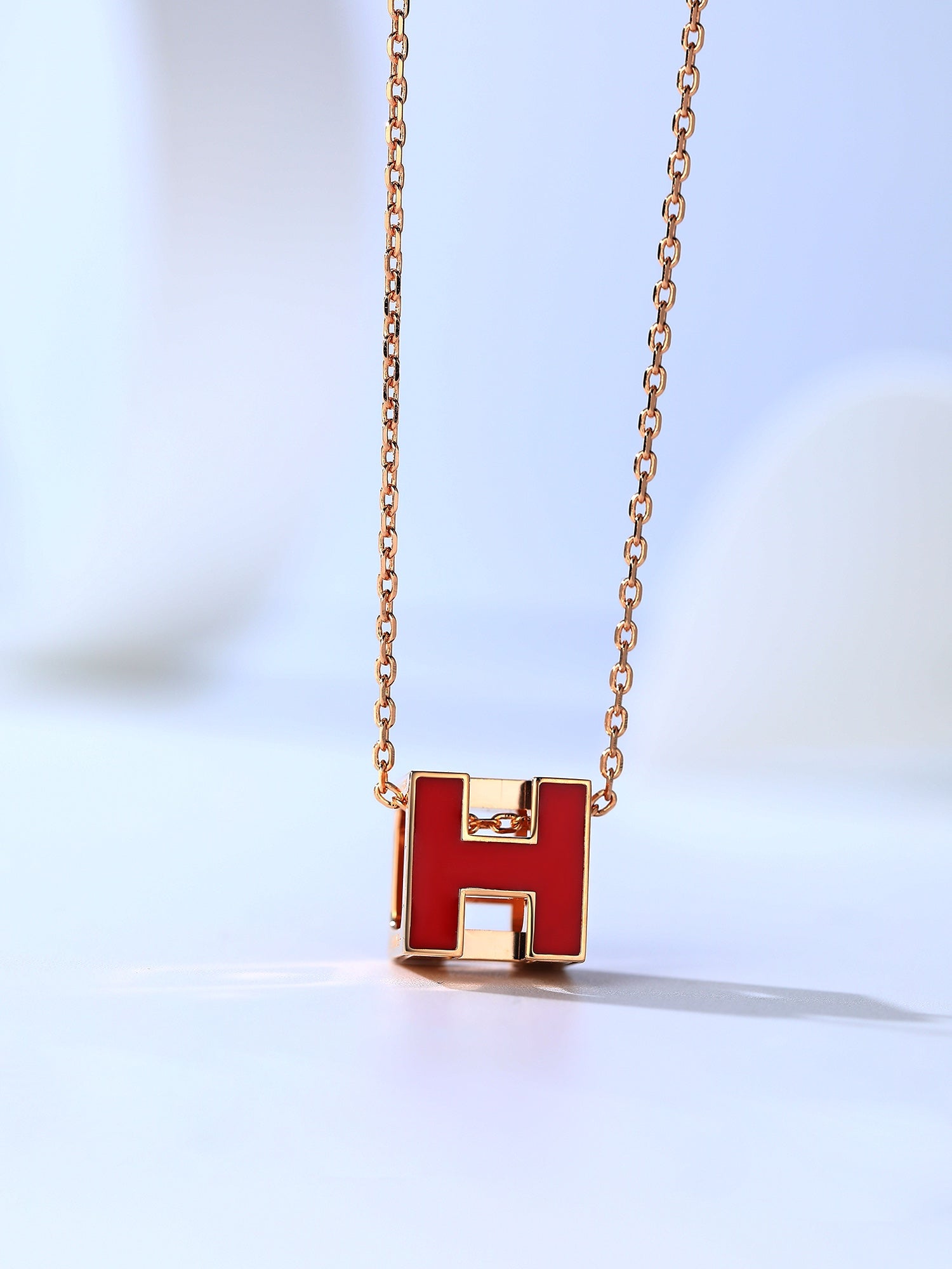 Imperial H CAGE PINK GOLD NECKLACE