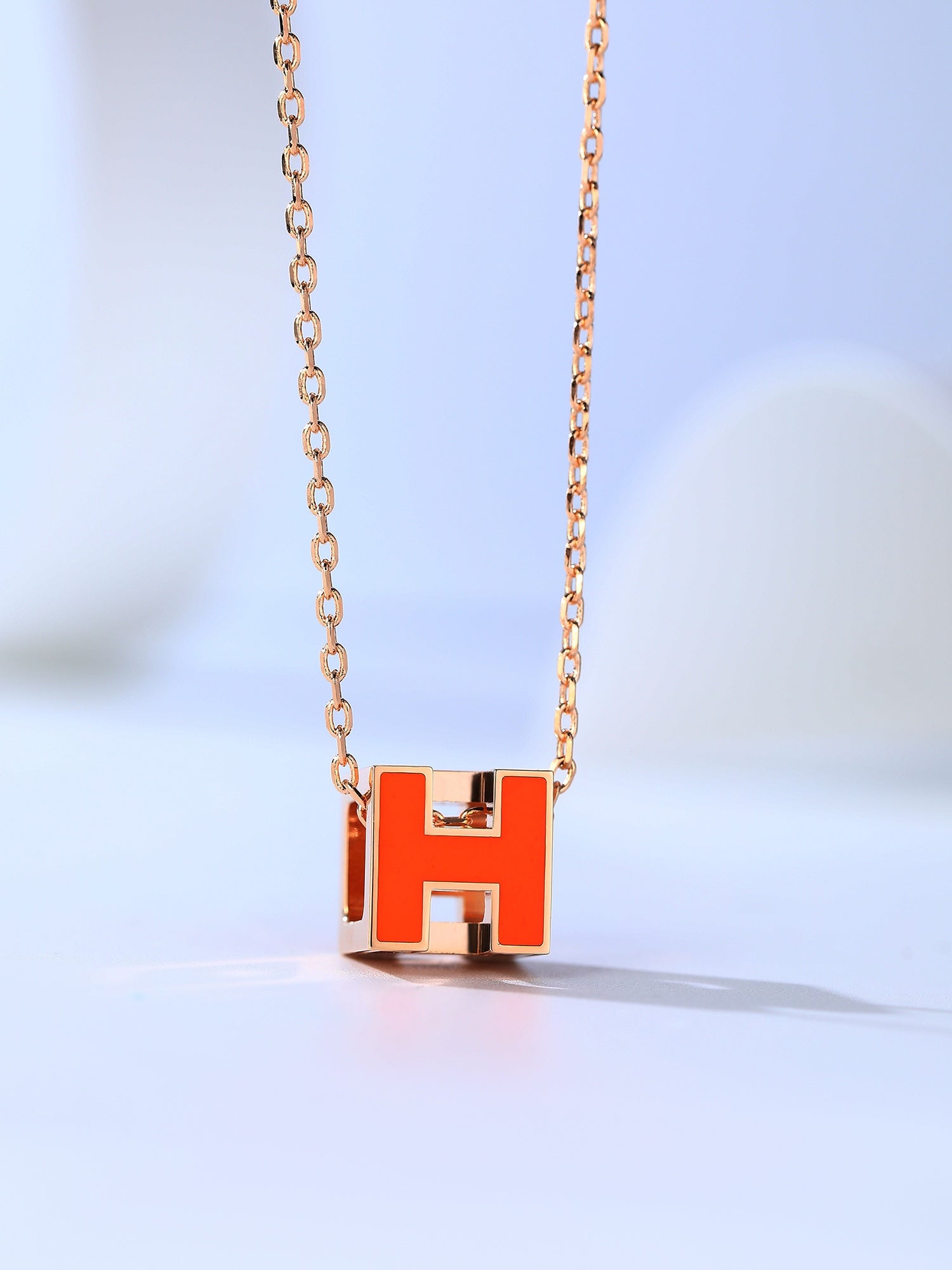 Imperial H CAGE PINK GOLD NECKLACE