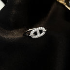 Imperial Ronde kleiner Silberring mit Diamanten