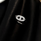 Imperial Ronde kleiner Silberring mit Diamanten