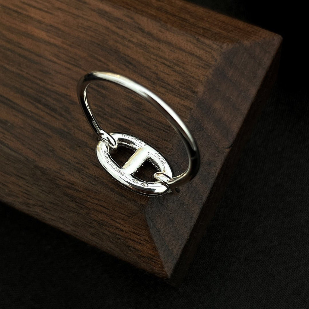 Imperial Ronde kleiner Silberring mit Diamanten