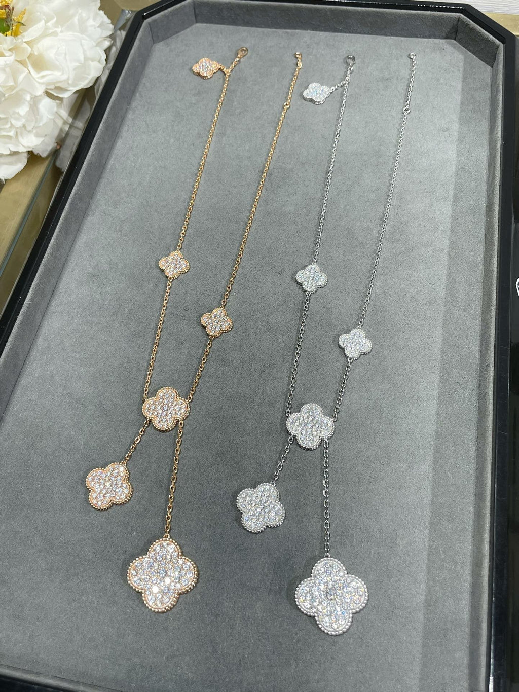 ¡®Imperial¡¯CLOVER 6 MOTIF DIAMOND PAVED NECKLACE