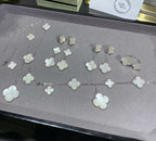 Imperial CLOVER 5 MOTIF WEISSER MOP SILBERNES ARMBAND