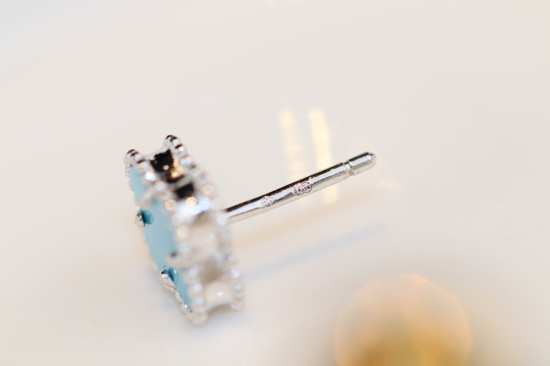 Imperial CLOVER MINI TÜRKIS SILBERNE OHRSTÖPFE