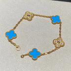 [Imperial]Nueva COLECCIÓN DE BRAZALETE TREBOL 5 MOTIVOS AGATA AZUL