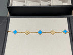 [Imperial]Nueva COLECCIÓN DE BRAZALETE TREBOL 5 MOTIVOS AGATA AZUL