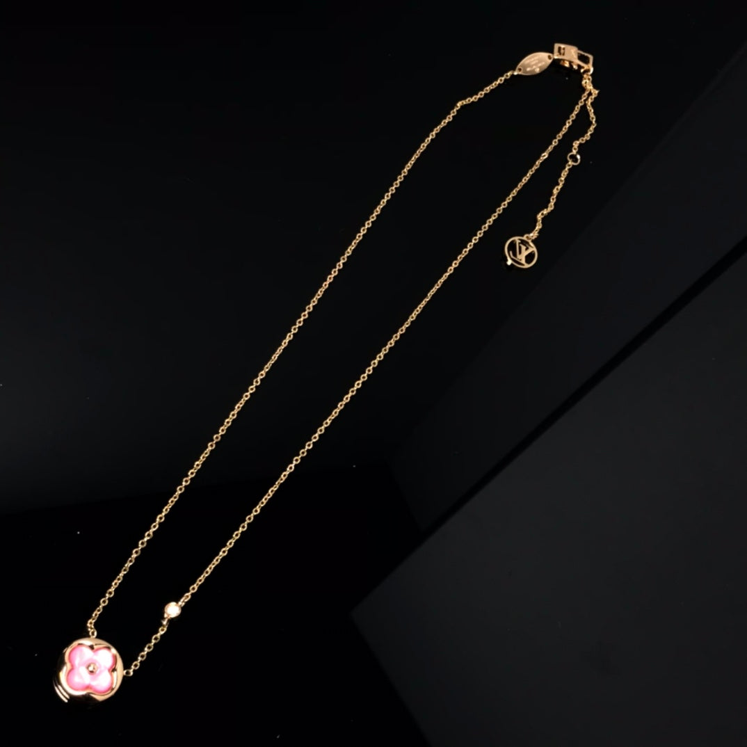 ¡®Imperial¡¯COLOR BLOSSOM PINK MOP SUN GOLD NECKLACE