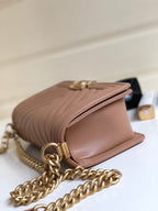 CC ミディアム 25 ボーイバッグ（アッシュブラウン ラムスキン、シルバー金具）