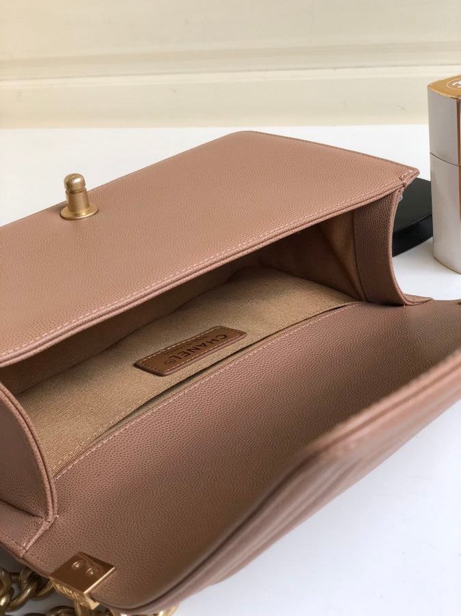 CC ミディアム 25 ボーイバッグ（アッシュブラウン ラムスキン、シルバー金具）