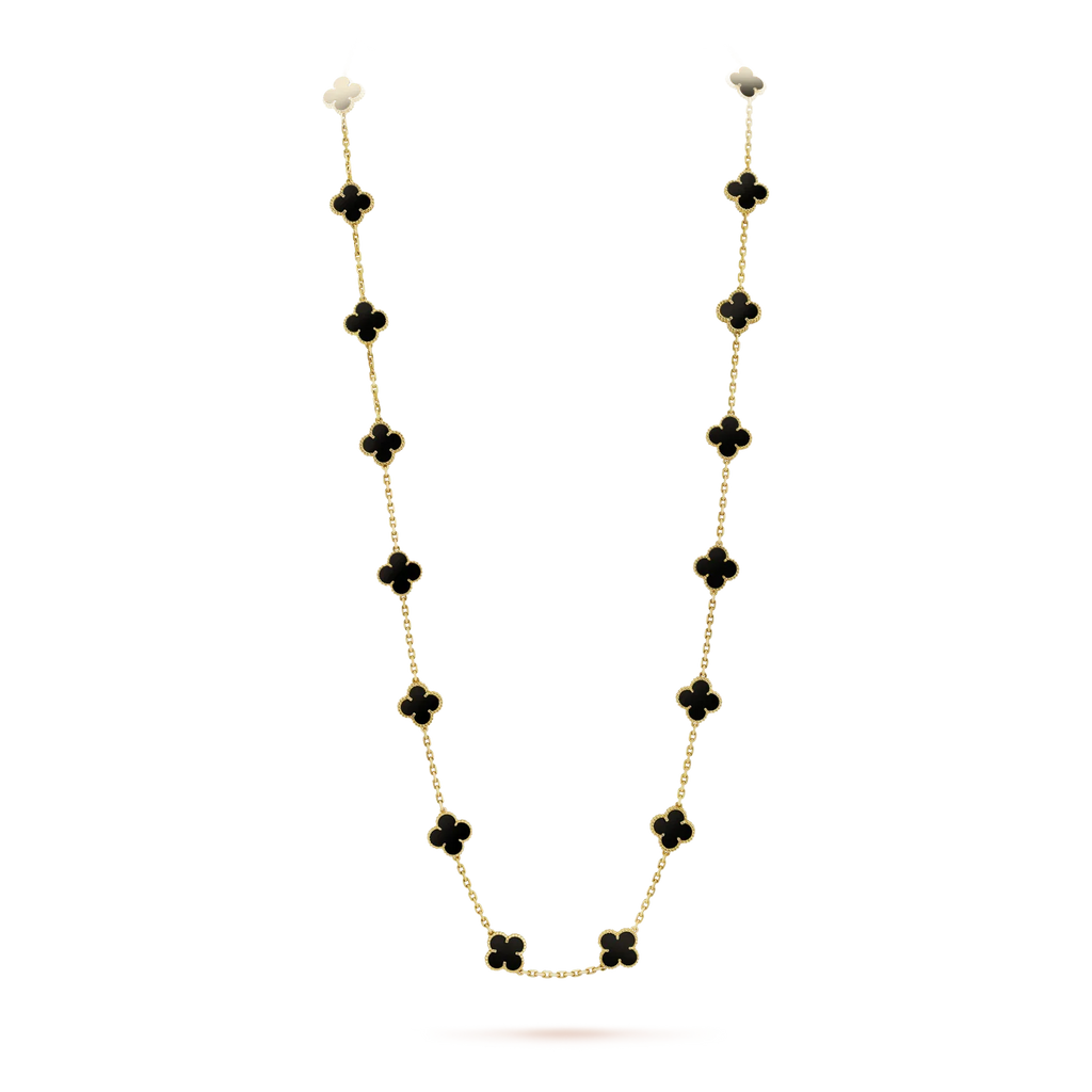 ¡®Imperial¡¯CLOVER 20 MOTIFS ONYX NECKLACE