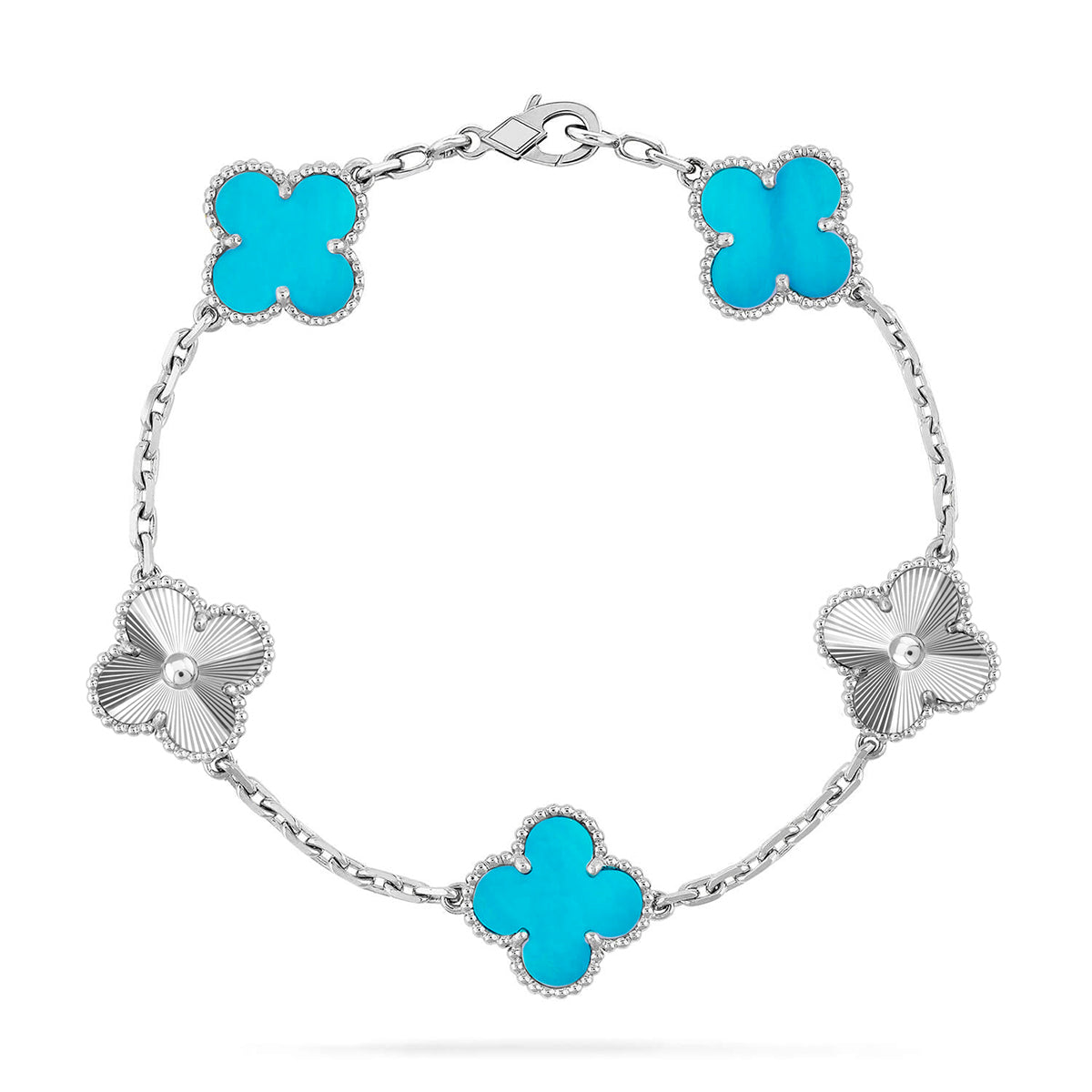 [Imperial]Nueva COLECCIÓN DE BRAZALETE TREBOL 5 MOTIVOS TURQUESA