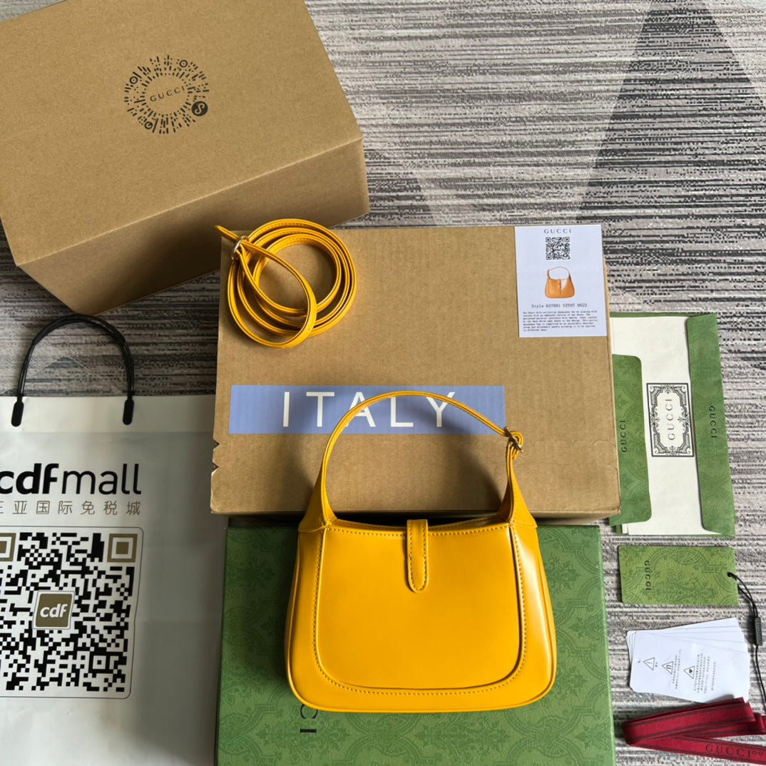 GG JACKIE MINI 19 SCHULTERTASCHE AUS GELBEM KALBSLEDER