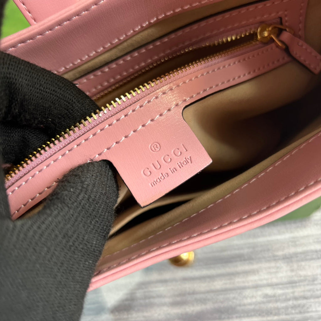 GG JACKIE SMALL 28 SCHULTERTASCHE IN ROSA PASTELKALBSLEDER